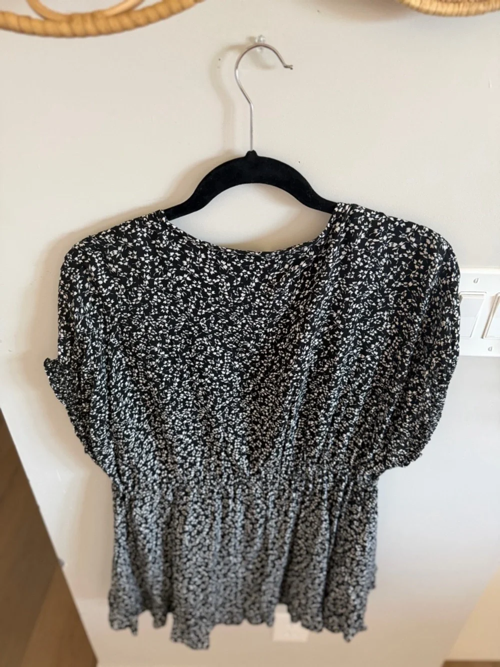 Free People Black and White Floral Tunic/cover-up/mini dress - Picture 11 of 15